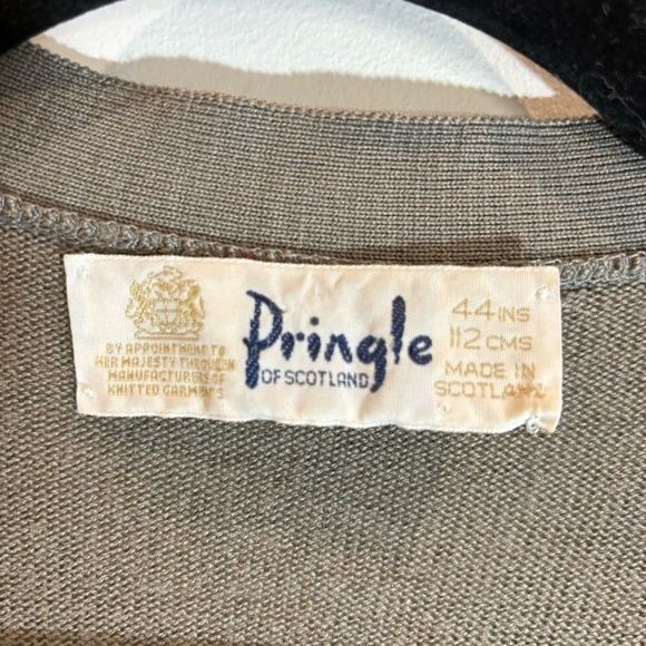 PRINGLE OF SCOTLAND Sz XL Washable 100% Wool  Grandpacore Cable Knit Cardigan - Picture 4 of 10